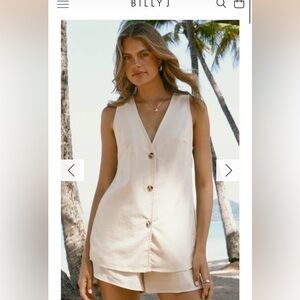 Hayley Vest and Shorts Set - Beige
